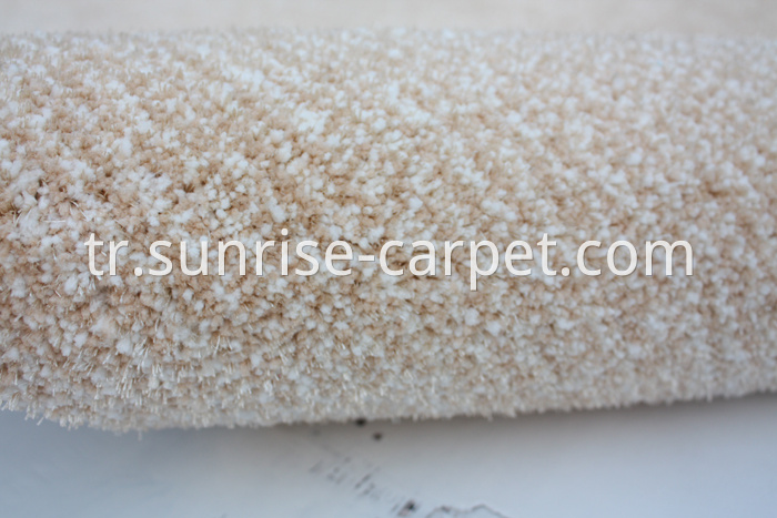 Microfiber with Viscose short pile carpet beige color